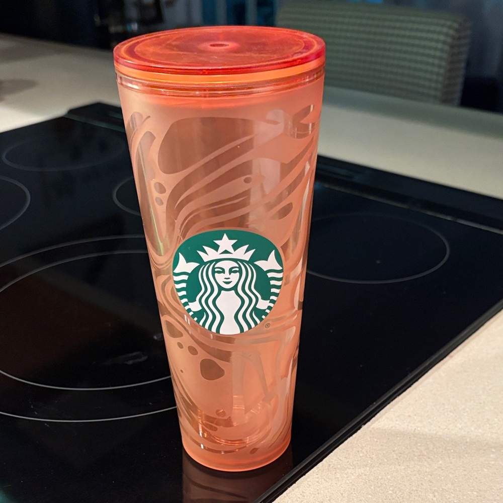 Starbucks Translucent Orange Swirl Tumbler